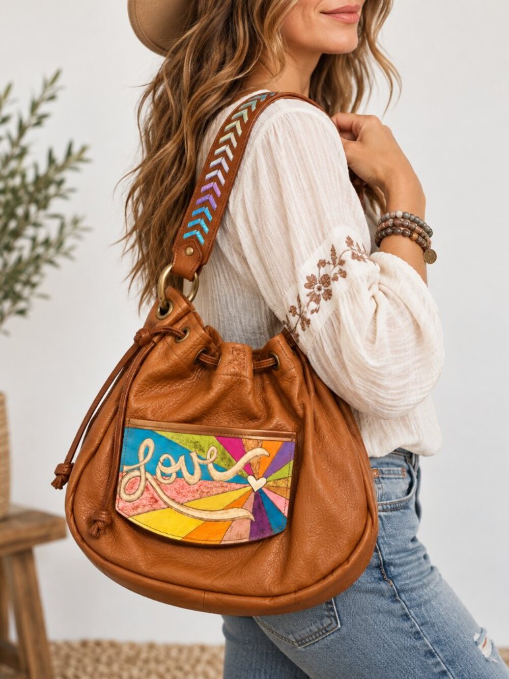 Hippie Momma Bags HMB Goldie Love Metallic Brown Leather Bag